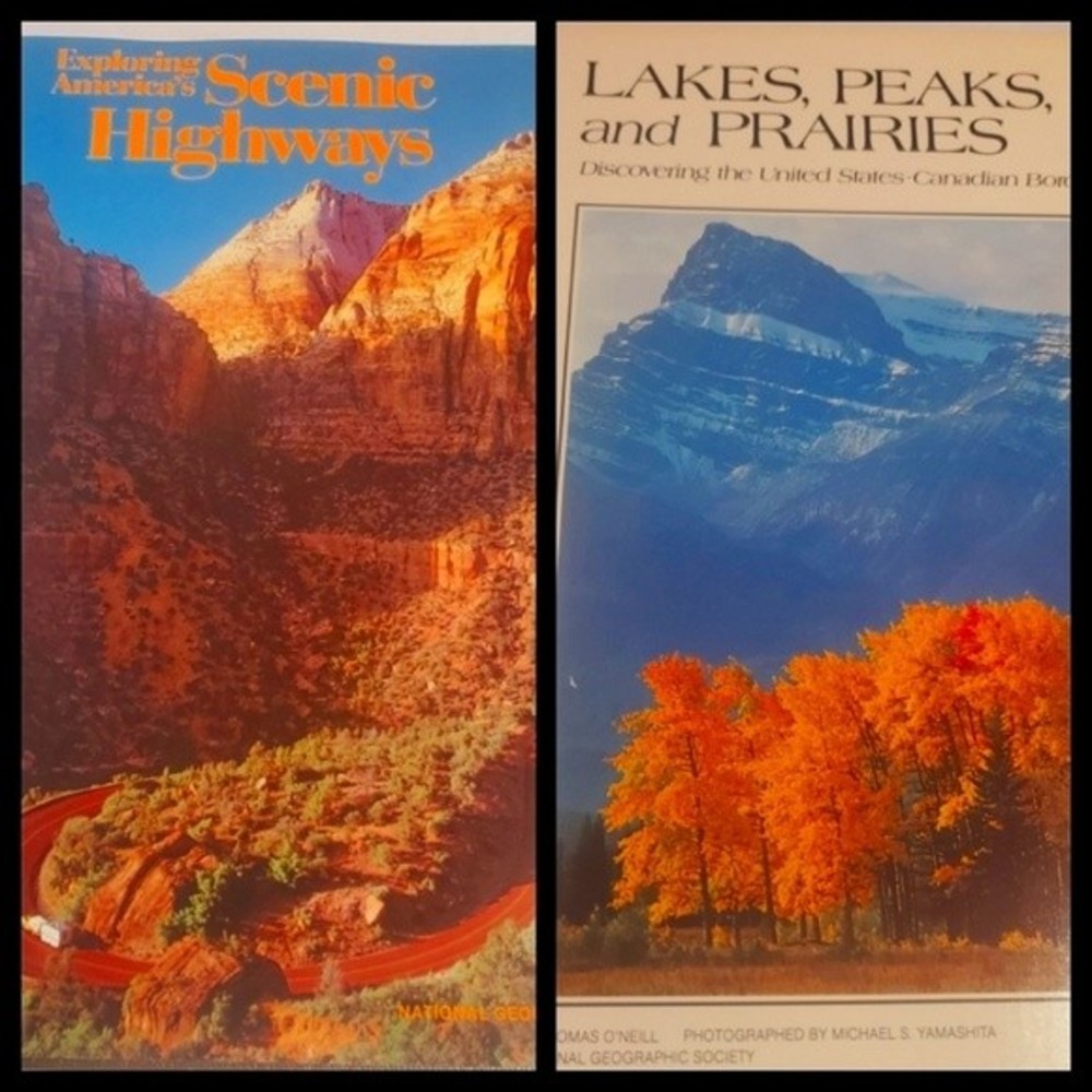 National Geographic Society set 2  "LAKES PEAKS & PRAIRIES Scenic highways 1984
